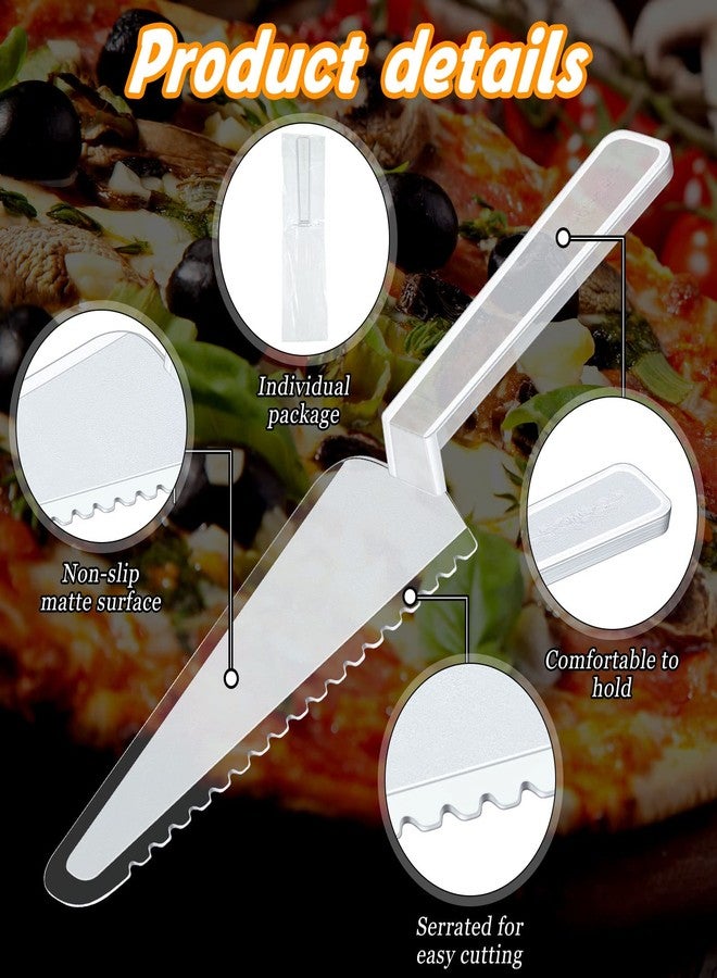 Suclain Disposable Cake Cutter 9.1 Inch Plastic Cake Server Cutting Plastic Spatula Knives Pie Pizza Pastry Slicer Serving Utensils for Kitchen Wedding(Clear,100 Pieces) - Image 3